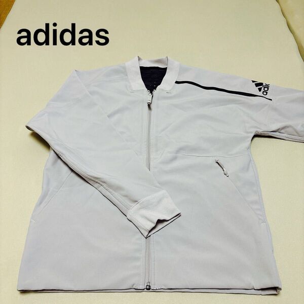 adidas ジップアップジャケット ライトグレー メンズ