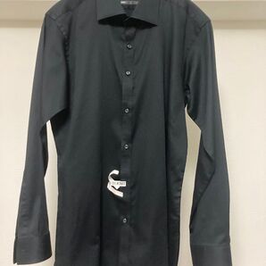 クリーニング済み SUIT SELECT スリムブラックシャツ サイズM