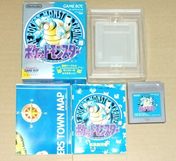 箱説、マップあり ポケットモンスター青 ゲームボーイ