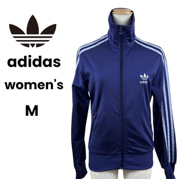 adidas アディダス トラックジャケット ジャージ パープル トレフォイル M【203】