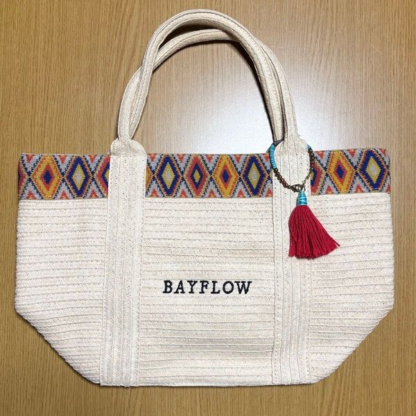 【美品】BAYFLOW ベイフロー トートバッグ アイボリー 幾何学模様