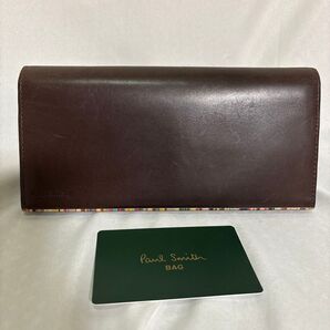 ポールスミス 長財布 レザー ブラウン 二つ折り