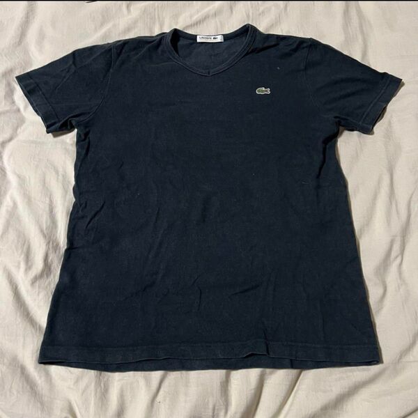 LACOSTE VネックTシャツ ブラック