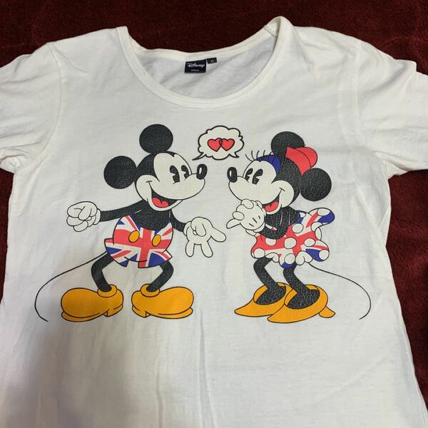 Disney Tシャツ ミッキー＆ミニー（ユニオンジャック柄）S