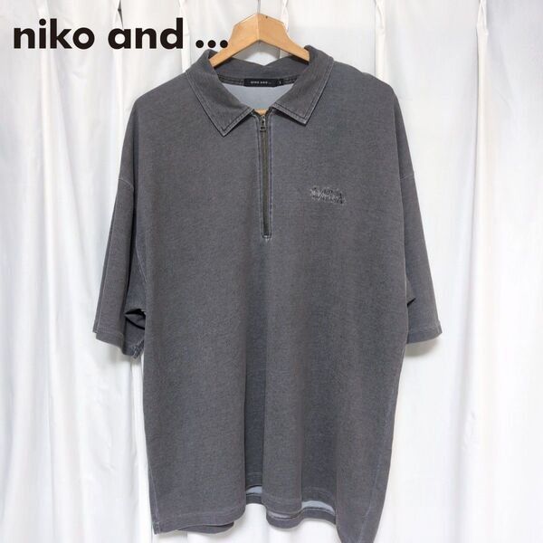 ニコアンド NIKO AND... オーバーサイズ5分袖カットソー