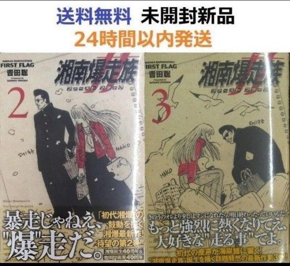 初版帯付き未開封希少品 湘南爆走族 ファースト フラッグ 2、3巻セット