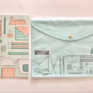 新品未開封セット② 夏目友人帳 ニャンコ先生 ノート フラットポーチ まとめ売り ブルー 青