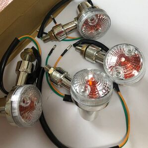 オートバイバイクミニGSウインカー四つ メッキプラスチック