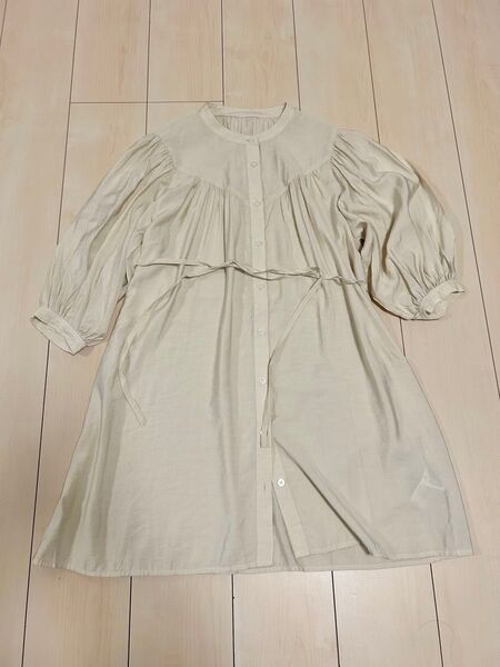 LOWRYS FARM ローリーズファーム Wギャザーチュニック シャツ ベージュ