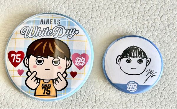 2021-22仙台89ers 神里 和選手 ホワイトデー /自画像 缶バッジ 2個セット