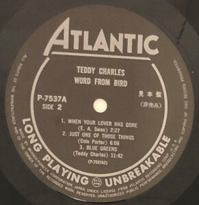 ♪試聴 LP♪Teddy Charles / Word From Bird