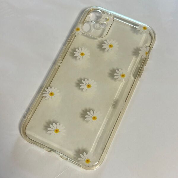 iPhone11 スマホケース お花 透明 ⑨
