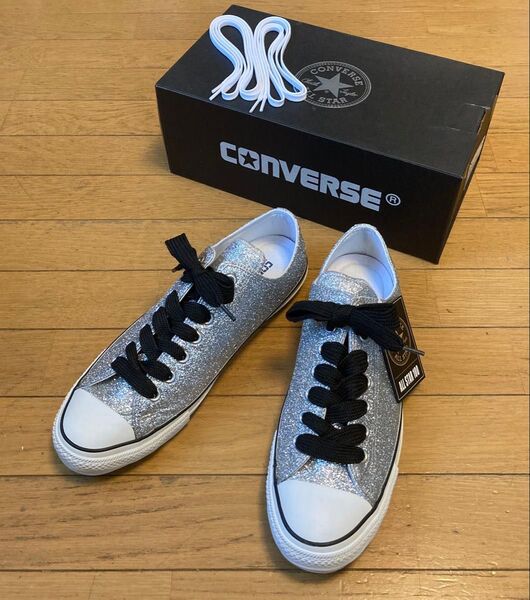 【未使用品】CONVERSE ALL STAR 100 OX コンバース オールスターアール グリッター シルバー 11.5 30
