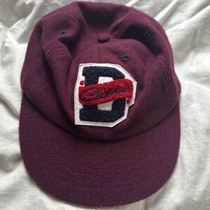 ビンテージキャップ ウール USA ワインレッド 古着