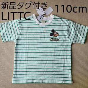【再出品可能】新品☆リトシー ミッキーTシャツ 110 Tシャツ ボーダー 半袖 刺繍