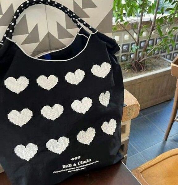 【新品未開封】Ball&ChainエコバッグKOBE limited HEART(神戸限定ハート)Mサイズ ブラック