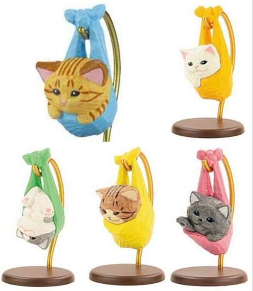 花房さくらのねこ包み 5種 カプセルタイプ コンプリート + 茶トラ フィギュア マスコット ガチャ
