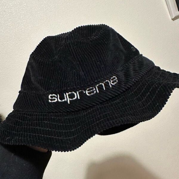 supreme バケットハット コーデュロイ ブラック シュプリーム