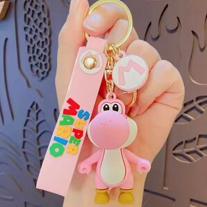 スーパーマリオブラザーズ ヨッシー ピンク キーホルダー キーチェーン ストラップ プレゼントにおすすめ!