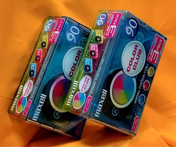 【新品】maxell☆COLOR CLUBカセットテープ90分3本巻×2パック