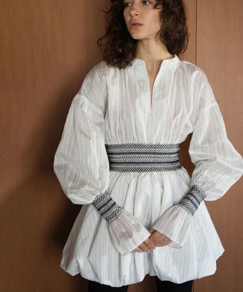 CLANE SMOCKING STRIPE TOPS