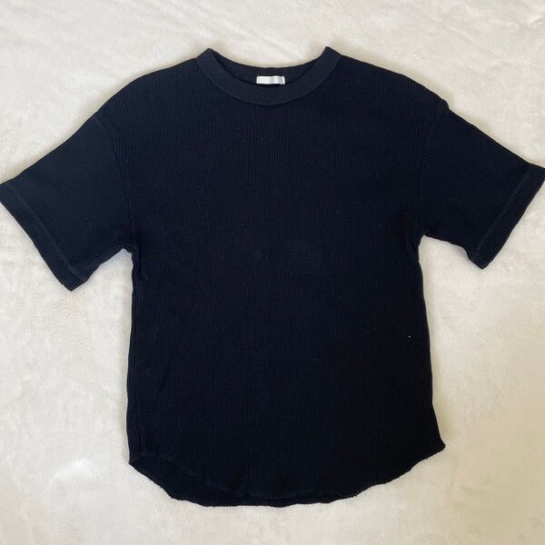 ワッフルTシャツ 黒