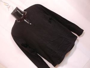 ssy2226 anti-Label メンズ 長袖 Tシャツ カットソー ブラック ■ ヘンリーネック ■ 無地 カジュアル 綿100 Mサイズ
