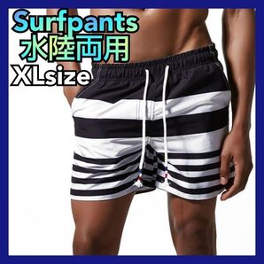 水着 メンズ サーフパンツ XL ショート ハーフパンツ ボーダー 海パン ビーチショーツ サーフィン スイムウェア 海水パンツ