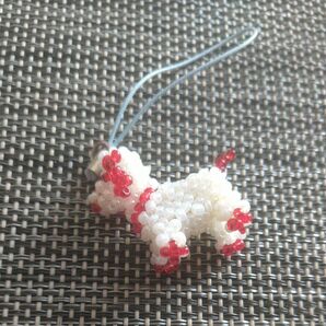 ストラップ ビーズ 犬 ホワイト ドッグ dog