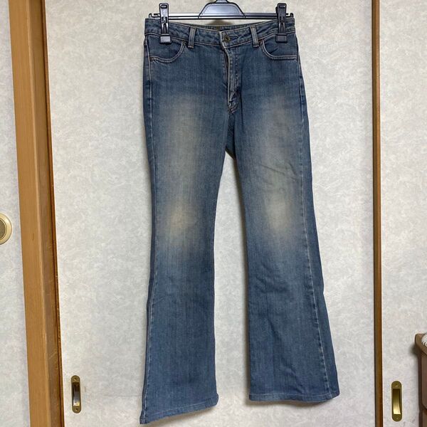 超美品 ベルボトムジーンズ デニム ブルー系