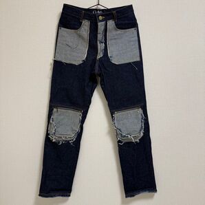 Clutch デニムパンツ ダメージ加工 ネイビー