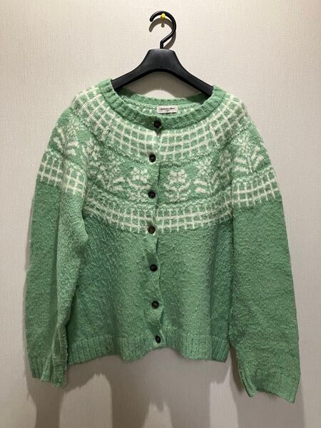 レディース服 花柄 ニット カーディガン グリーン Samansa Mos2 長袖