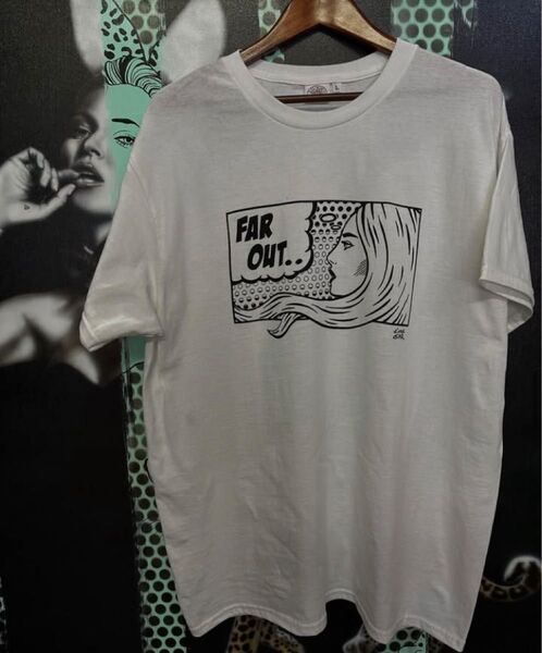 新品 M love ear art ラブイヤーアート FAR OUT Tシャツ 半袖プリントTシャツ ホワイト 白