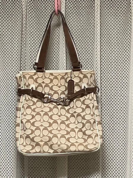 COACH コーチ シグネチャートートバッグ ベージュ