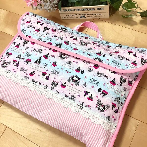 【SALE】防災頭巾カバー★ 背もたれ シンデレラ シルエット ピンク系
