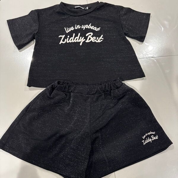 LIDDYセットアップ 黒 ブラック ラメ キラキラ 上下セット ショートパンツ 半袖