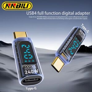 USB 4.0-Type-Cアダプター,デジタルディスプレイ,8Kビデオ転送,ラップトップ,240W用の急速充電