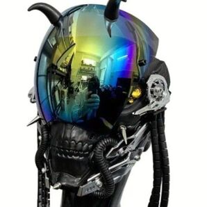 サイバーパンク 鏡面反射 ホラーマスク プレデター ヘルメット コスプレ 新品