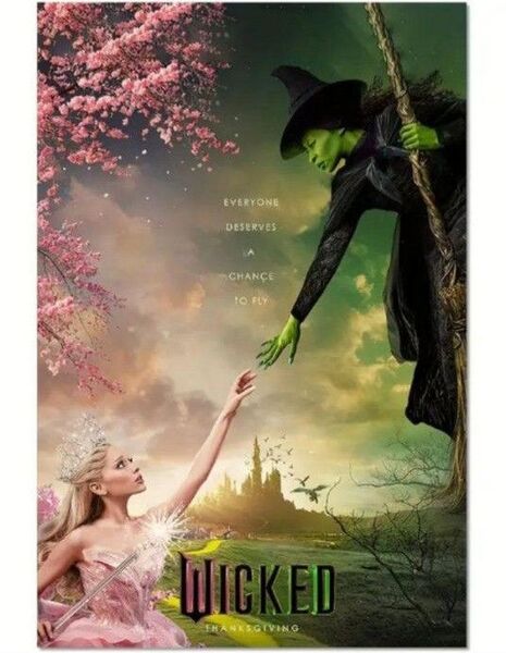 映画 Wicked 「ウィキッド ふたりの魔女」キャンバスアートポスター 海外版 新品