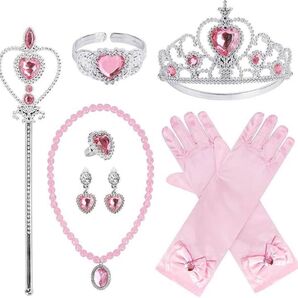 プリンセス 小物 7点セット 女の子 お姫様 変身 グッズ アクセサリー ティアラ