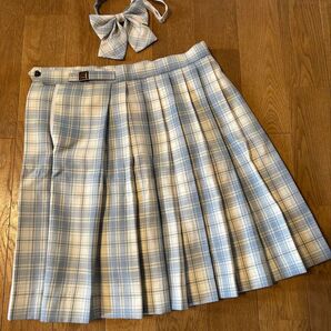 プリーツスカートとリボンタイのセット