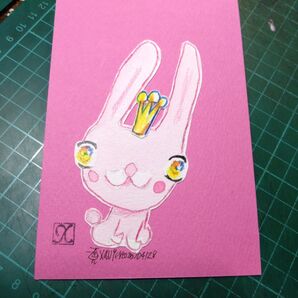 【ザビちゃん】【原画肉筆】うさぎ(座)