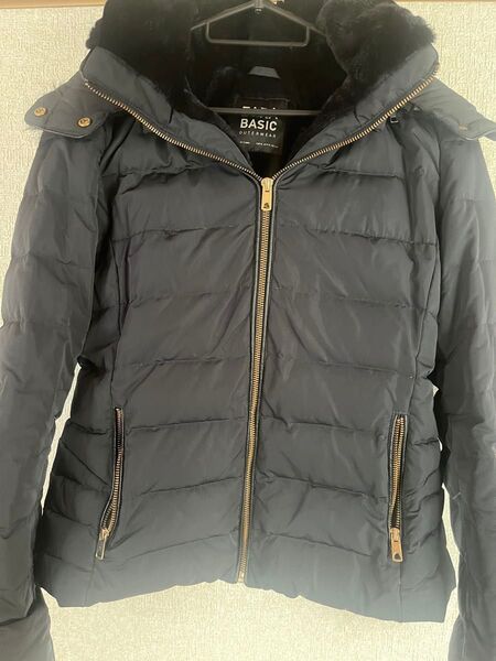 ZARA BASIC OUTERWEAR ダウンジャケット ネイビー