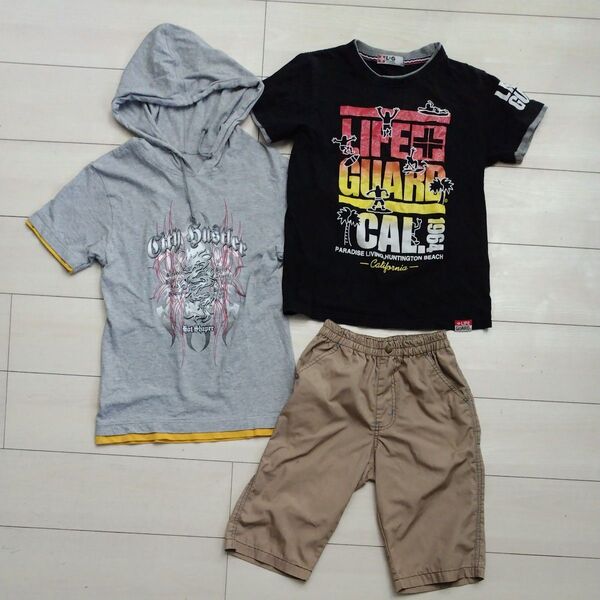 ハーフパンツ 半袖Tシャツ 半袖パーカー 150cm