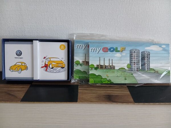 【非売品ノベルティ】かるた フォルクスワーゲン 色鉛筆2セット ゴルフ
