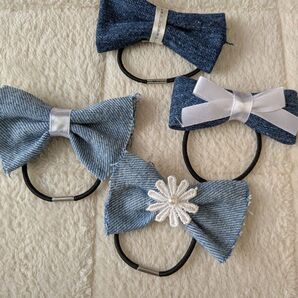 ハンドメイド リボンヘアゴム