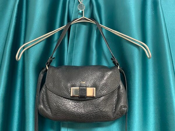 Chlo クロエ ブラック レザー ショルダーバッグ ミニバッグ ハンドバッグ 2way