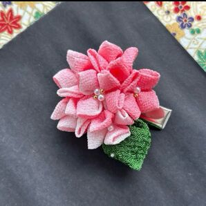 紫陽花 アジサイ コサージュ ブローチ 6月 梅雨 ピンク プレゼント 母の日 浴衣 着物 和装