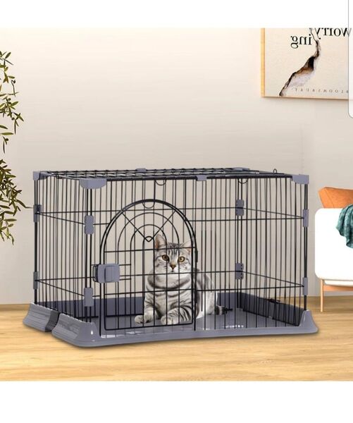 猫ケージ キャットケージ トレー付き 1段