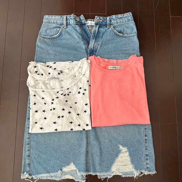 ZARA デニムスカート トップス セット売り